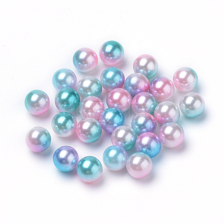 Rainbow Acrylic Imitation Pearl Beads OACR-R065-5mm-A05-1