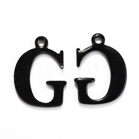 304 Stainless Steel Alphabet Charms STAS-H122-G-EB-1