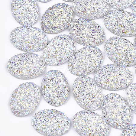 Electroplate Druzy Resin Cabochons CRES-T012-08G-1