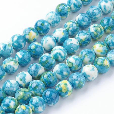 Synthetic Ocean White Jade Beads Strands X-G-B367-3-1