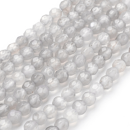 Natural Grey Agate Beads Strands X-G-G067-4mm-1-1