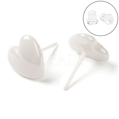 Hypoallergenic Bioceramics Zirconia Ceramic Heart Stud Earrings EJEW-C065-02E-1