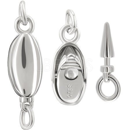2Sets 925 Sterling Silver Box Clasps STER-BBC0007-01-1