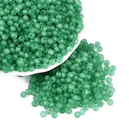 FGB Frosted Transparent Glass Seed Beads SEED-N013-02A-09-1
