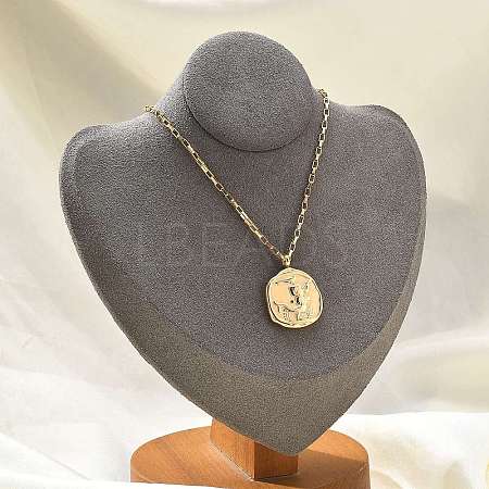 304 Stainless Steel Constellation Pendant Necklaces LS-NJEW-K392-01G-06-1