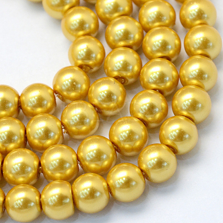 Baking Painted Pearlized Glass Pearl Round Bead Strands HY-Q003-4mm-31-1