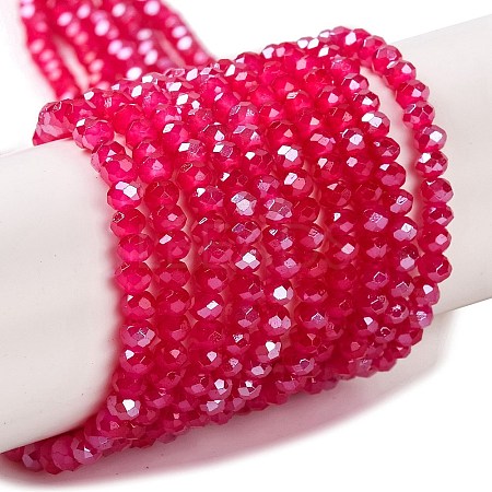 Baking Electroplate Glass Beads Strands X-DGLA-A039-J4mm-B21-1