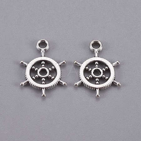 Tibetan Style Alloy Helm Pendants TIBEP-16625-AS-NR-1