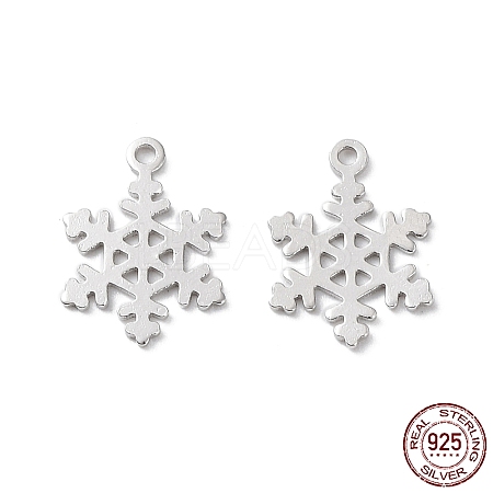 Rhodium Plated 925 Sterling Silver Charms STER-C003-19P-1