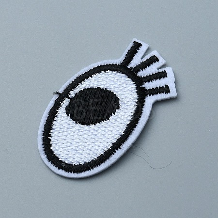 Single Eye Polyester Embroidery Cloth Iron on/Sew on Patches PATC-WH0001-117B-1