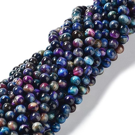 Natural Rainbow Tiger Eye Beads Strands G-NH0002-A01-B01-1