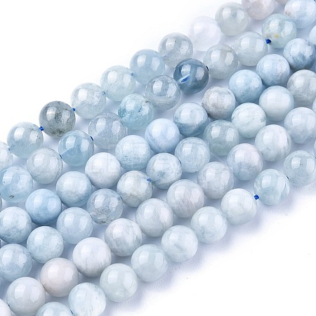 Natural Aquamarine Beads Strands G-F459-37B-1