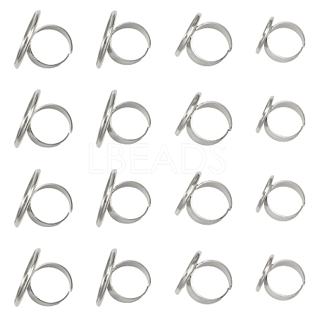 16Pcs 4 Size Adjustable Brass Finger Rings Components KK-CA0002-22S-1