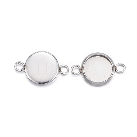 Tarnish Resistant 304 Stainless Steel Cabochon Connector Settings STAS-G127-14-8mm-P-1