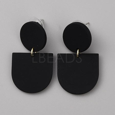 Acrylic Geometry Dangle Stud Earrings EJEW-WH0013-65A-1