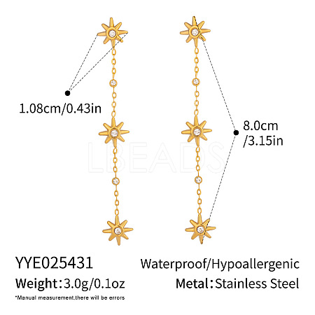 304 Stainless Steel Tassel Stud Earrings GP9116-2-1