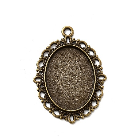 Zinc Alloy Pendant Settings for Cabochon & Rhinestone LS-PALLOY-A15257-AB-FF-1