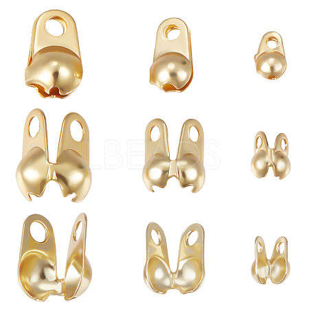 Beebeecraft 150Pcs 3 Size Brass Bead Tips KK-BBC0009-14-1