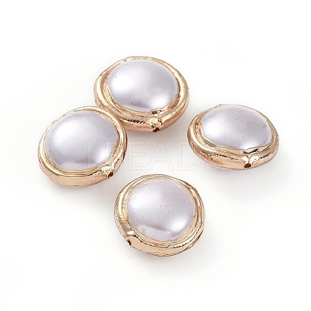 Electroplated Shell Pearl Beads X-BSHE-G024-10G-1
