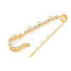 Iron Rhinestone Safety Pins Brooch Findings IFIN-A021-01C-G-3