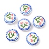 Flower Theme Handmade Porcelain Beads LAMP-D303-06C-02-1