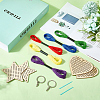 1 Set Wooden Heart Star Keychain Embroidery Beginner Kit DIY-SC0030-07-6