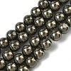 Natural Gold Pyrite/Golden Pyrite Beads Strands X-G-G459-B01-8mm-2