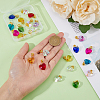 24Pcs 12 Colors Faceted Glass European Dangle Charms PALLOY-AB00176-3