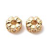 Brass Clear Cubic Zirconia Spacer Beads KK-G420-22G-1