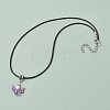 Glass Seed Beads & Glass Pearl Angel Pendant Necklaces NJEW-MZ00056-03-4