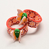 Handmade Polymer Clay Butterfly Finger Rings RJEW-Q152-B-3