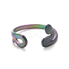 Ion Plating(IP) Rainbow Color 304 Stainless Steel Snake Wrap Open Cuff Ring for Women RJEW-C025-18M-2