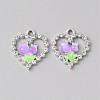 Platinum Alloy Rhinestone Pendants FIND-TAC0008-69P-10-1