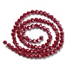 Opaque Solid Color Electroplate Glass Beads Strands EGLA-A039-P4mm-A01-2