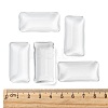 Transparent Rectangle Glass Cabochons GGLA-R025-38x19-5