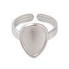 Non-Tarnish 304 Stainless Steel Cuff Ring Components STAS-G341-01P-2