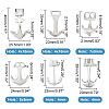 6Pcs 6 Styles 304 Stainless Steel Anchor Hook Clasps STAS-UN0050-80-4