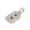 Brass Micro Pave Clear Cubic Zirconia Pendants KK-B099-01P-B-2
