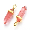 Cherry Quartz Glass Double Terminated Pointed Pendants G-G902-C09-2