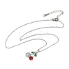 Brass & Cubic Zirconia Pendant Necklaces SA-CBA7E55-03P-02-4