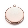 Ion Plating(IP) 304 Stainless Steel Pendant Cabochon Settings STAS-G127-13-25mm-RG-2