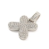 Brass Micro Pave Clear Cubic Zirconia Pendants KK-B099-01P-X-2