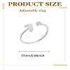 1Pc Letter Brass Rhinestone Open Cuff Rings for Women AJEW-LP0004-47Z-S-2
