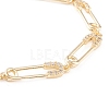 Brass Micro Pave Clear Cubic Zirconia Link Bracelets BJEW-F408-01G-3