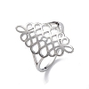 Non-Tarnish Hollow Out Chinese Knot 304 Stainless Steel Finger Ring for Women RJEW-E073-09P-1