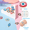 32Pcs 16 Styles Evil Eye Zinc Alloy Epoxy Resin Connector Charms ENAM-TA0001-33-15