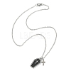 Alloy Enamel Pendant Necklace with 304 Stainless Steel Cable Chains NJEW-JN04372-2