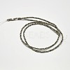 Natural Pyrite Round Beads Strands G-F197-09-3mm-2
