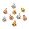 Brass Micro Pave Clear Cubic Zirconia Pendants ZIRC-P086-22-1