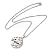 Flat Round Pendant Necklaces NJEW-A023-02P-2